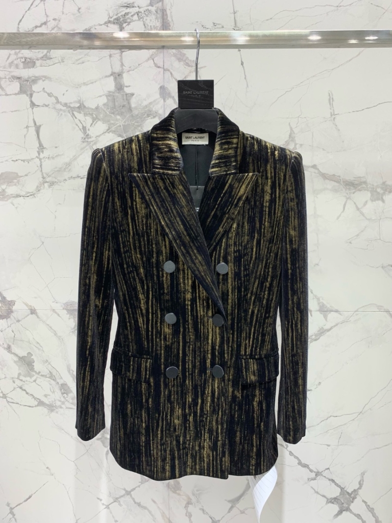 Saint Laurent YSL New Gold-Pressed Velvet Blazer