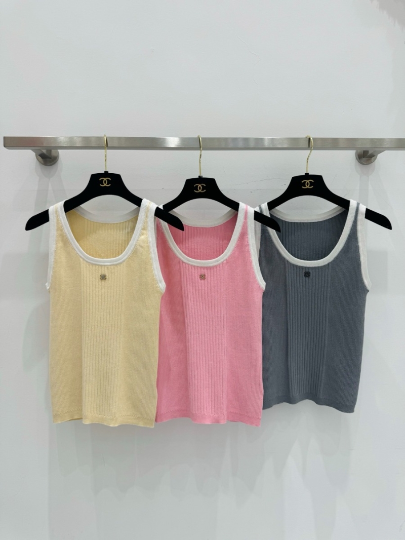 Chanel Yellow Contrast Knit Tank Top - Chic & Slimming Design