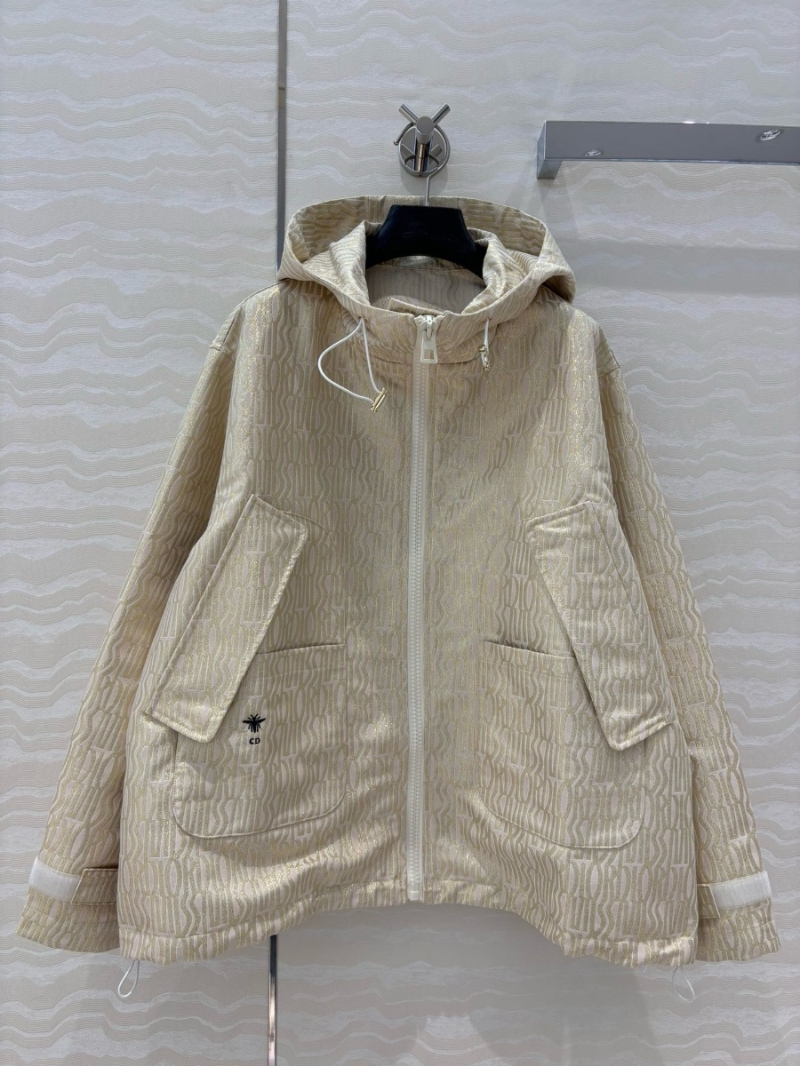 Dior Miss Dior Hooded Jacket – Gold-Tone Jacquard Elegance Limited Edition