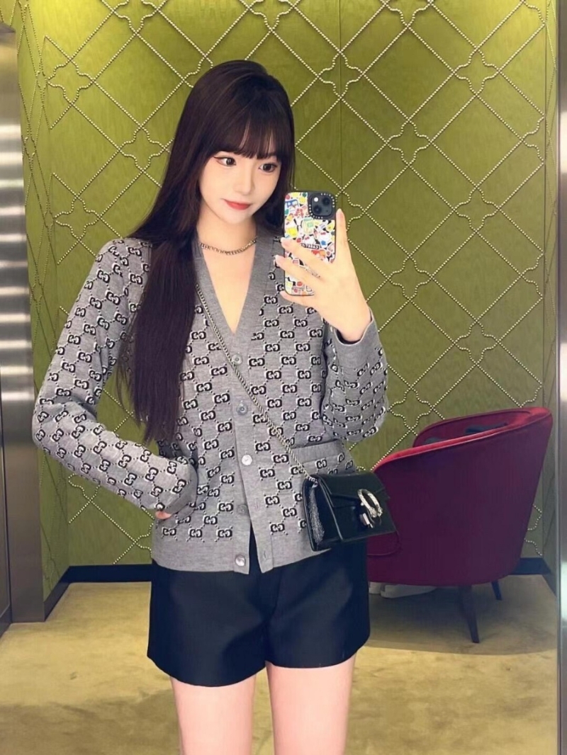 Gucci 24 FW Logo Jacquard Wool Cardigan
