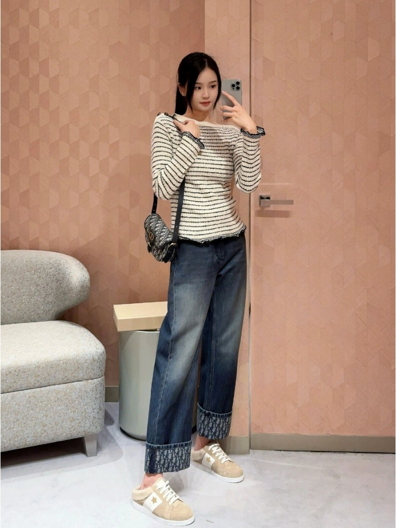 Dior 25SS Early Spring Capsule Oblique Cuffed Jeans