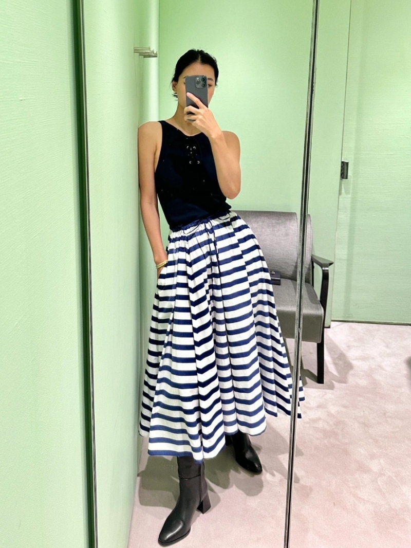 Prada 2025SS Sleek Triangle-Logo Reversible Tank Top - Navy