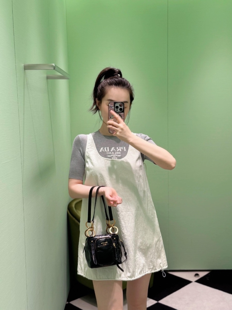 Prada 25SS Spring/Summer Effortless Utility Sleeveless Dress in Cream