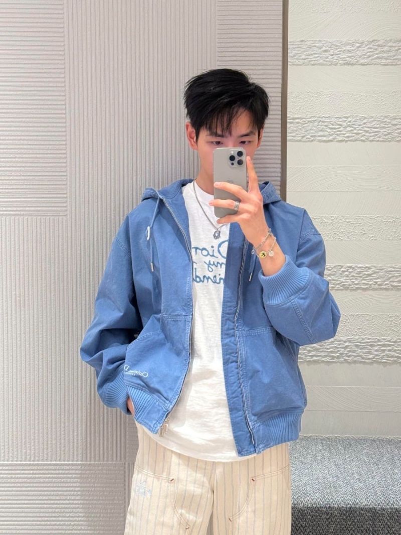 Dior 25SS Early Spring Casual Hooded Jacket Light Blue