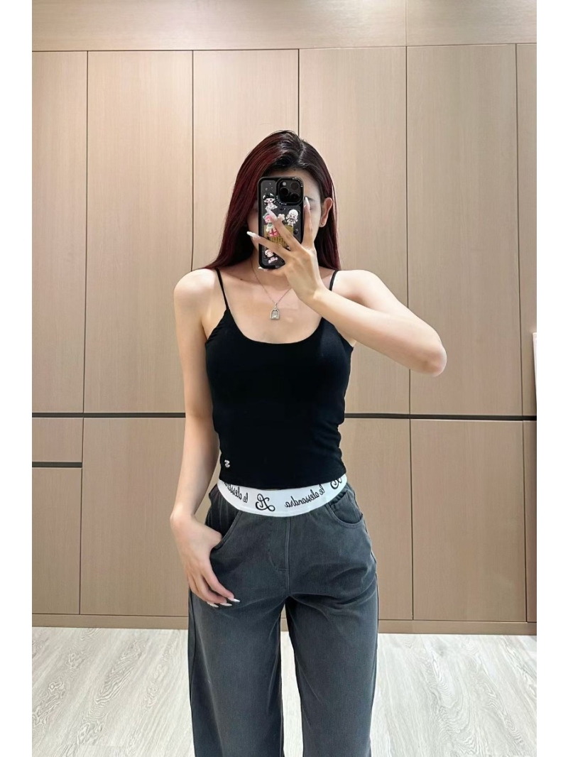 Celine 25Ss Spring/Summer Chic Logo Tank Top in Black