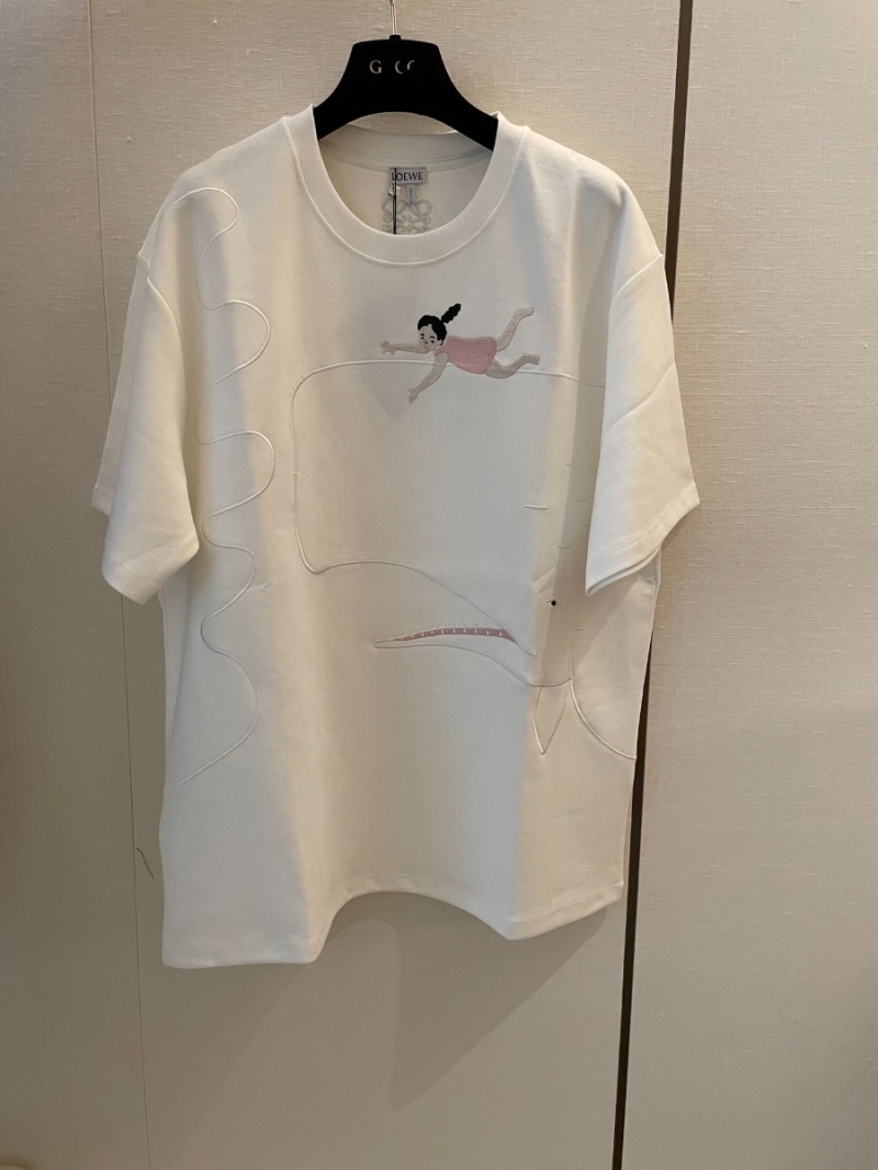 Loewe 25SS Playful Whale Embroidery T-Shirt - White