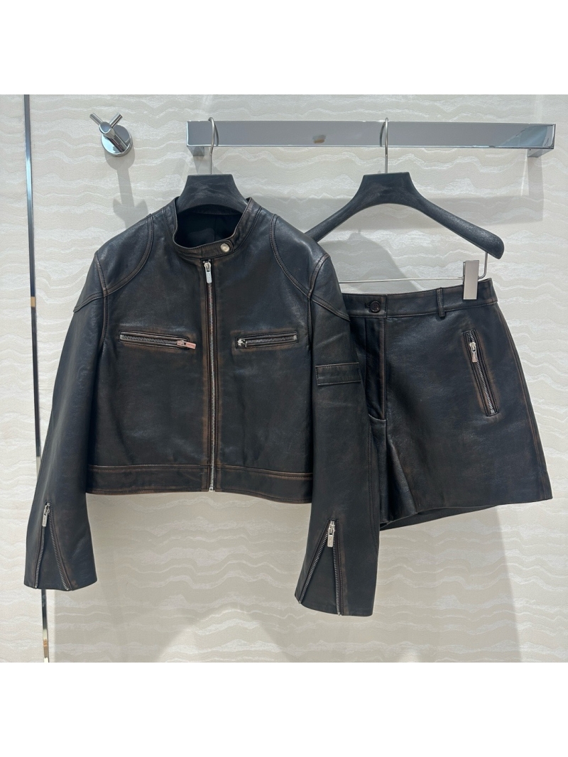 Miu Miu 2024 limited Edition Vintage Biker Leather Jacket