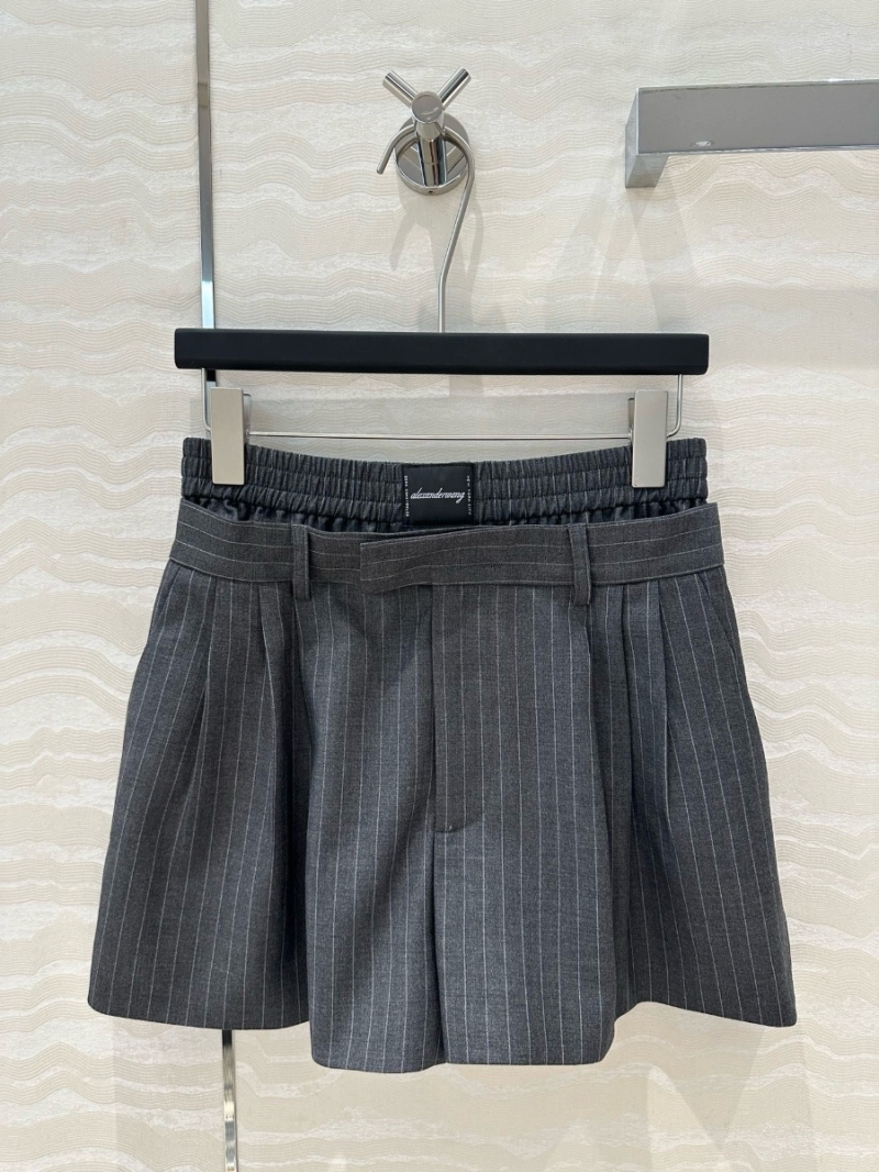 Alexander wang Dual-Waistband Pleated Utility Shorts Grey