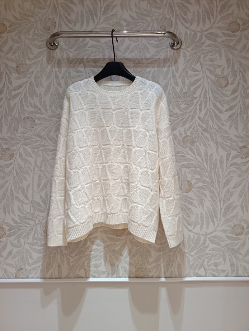 Valentino Sculpted Knit Cream Sweater