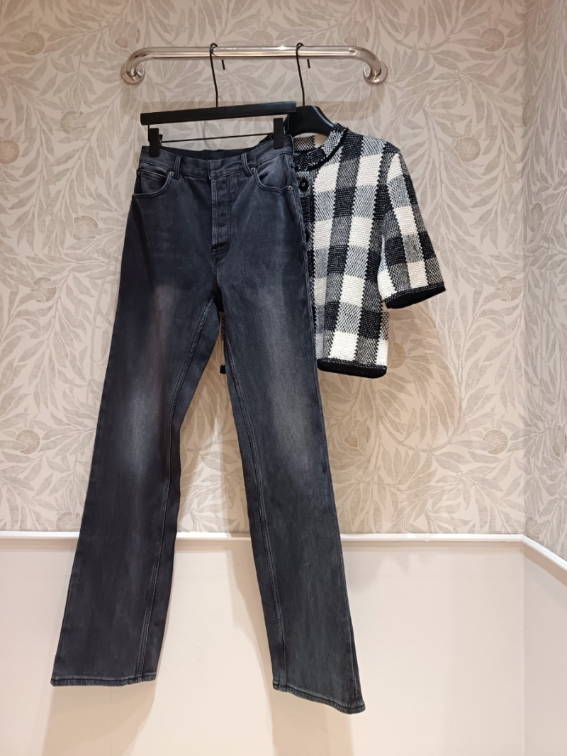 Dior Straight-Leg Grey Denim Jeans - Vintage Wash