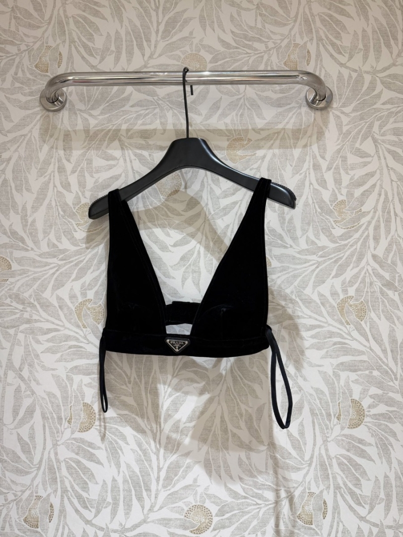 Prada Custom Velvet Bustier Top - Black