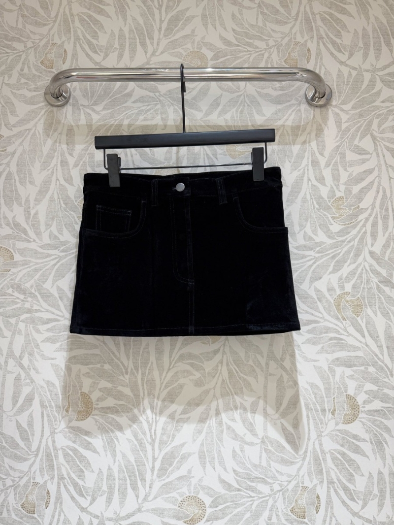 Prada Custom Velvet Mini Skirt - Black