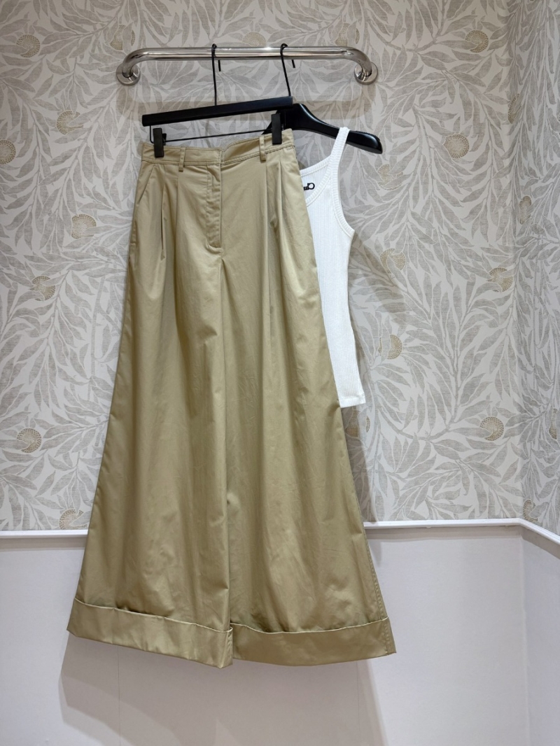 Dior Elegant High-Waist Wide-Leg Trousers - Beige
