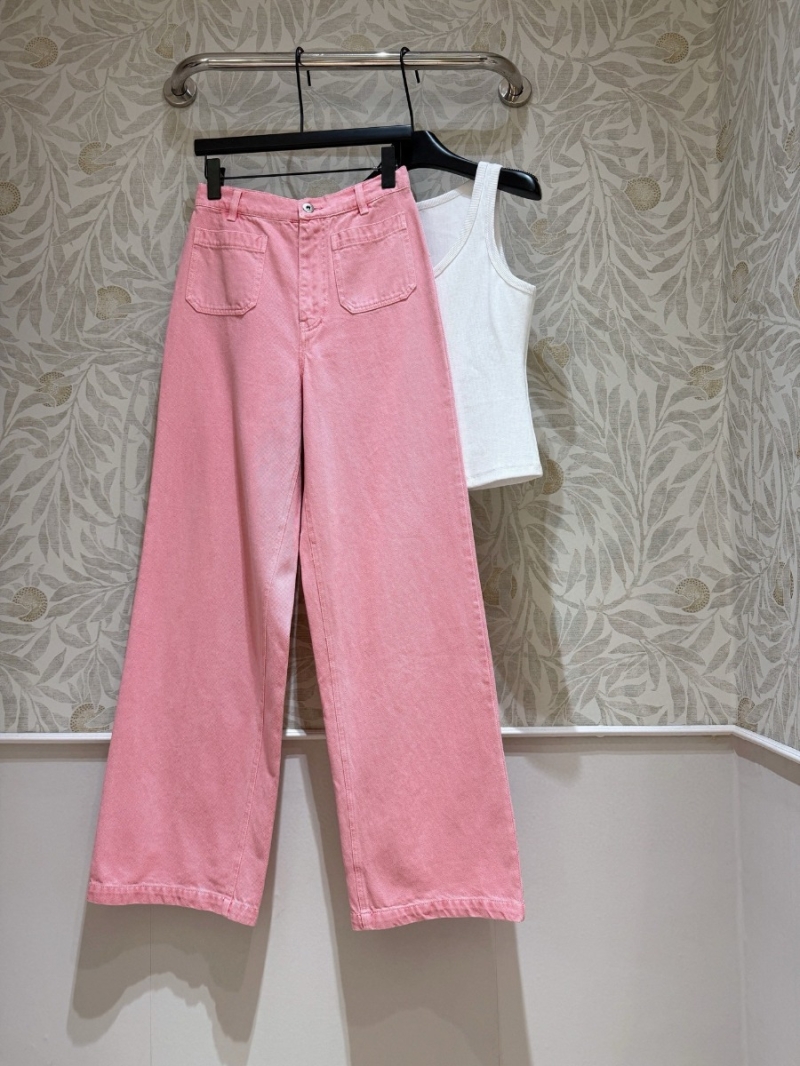 Miu Miu Washed Pink Denim Straight-Leg Jeans
