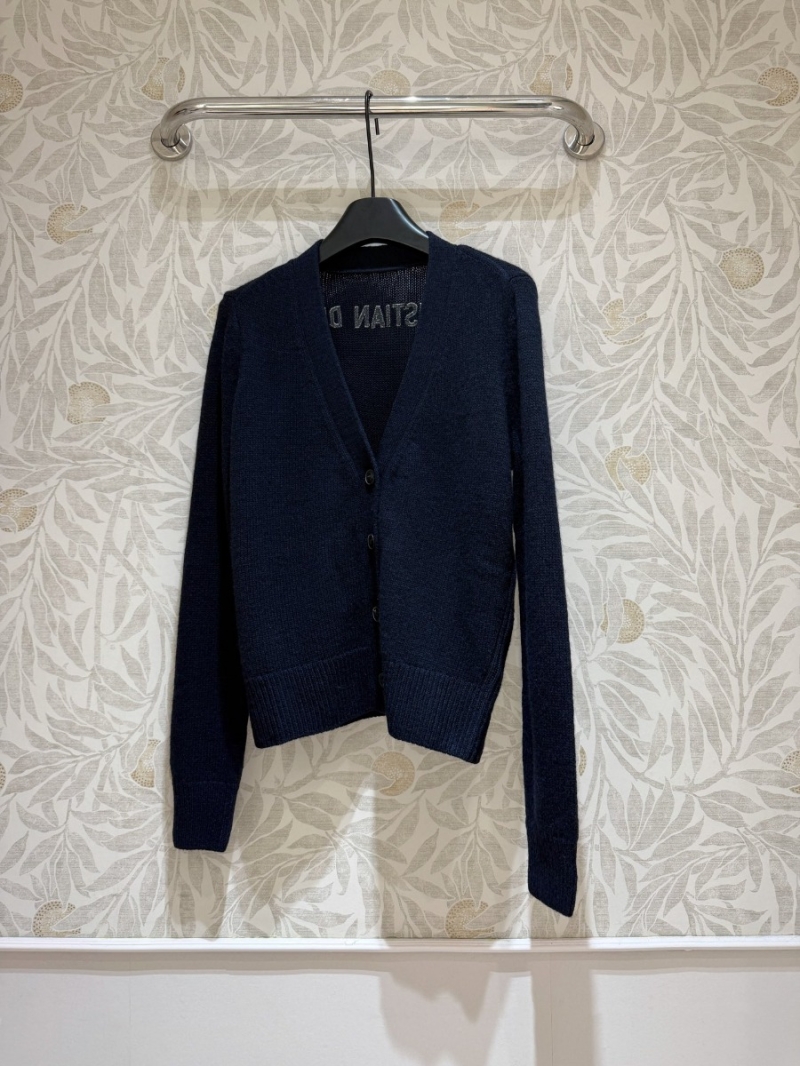 Dior Signature Embroidered Cashmere Cardigan - Navy