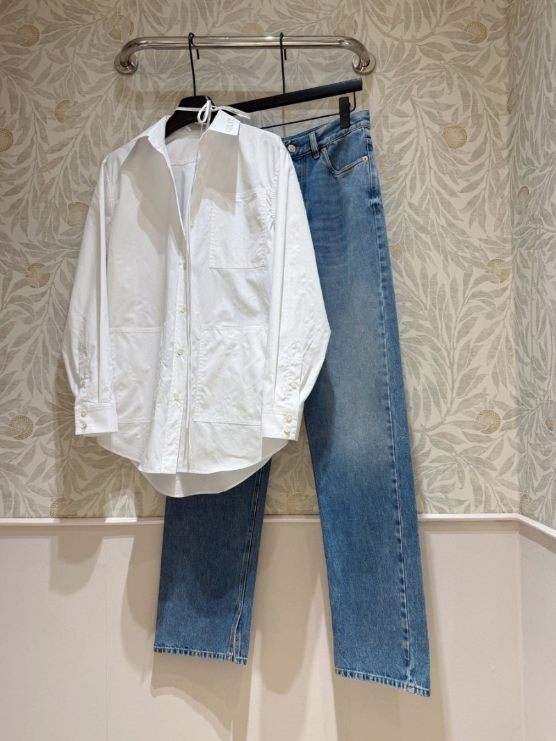 Gucci Elegant Tie-Neck Cotton Poplin Shirt - White