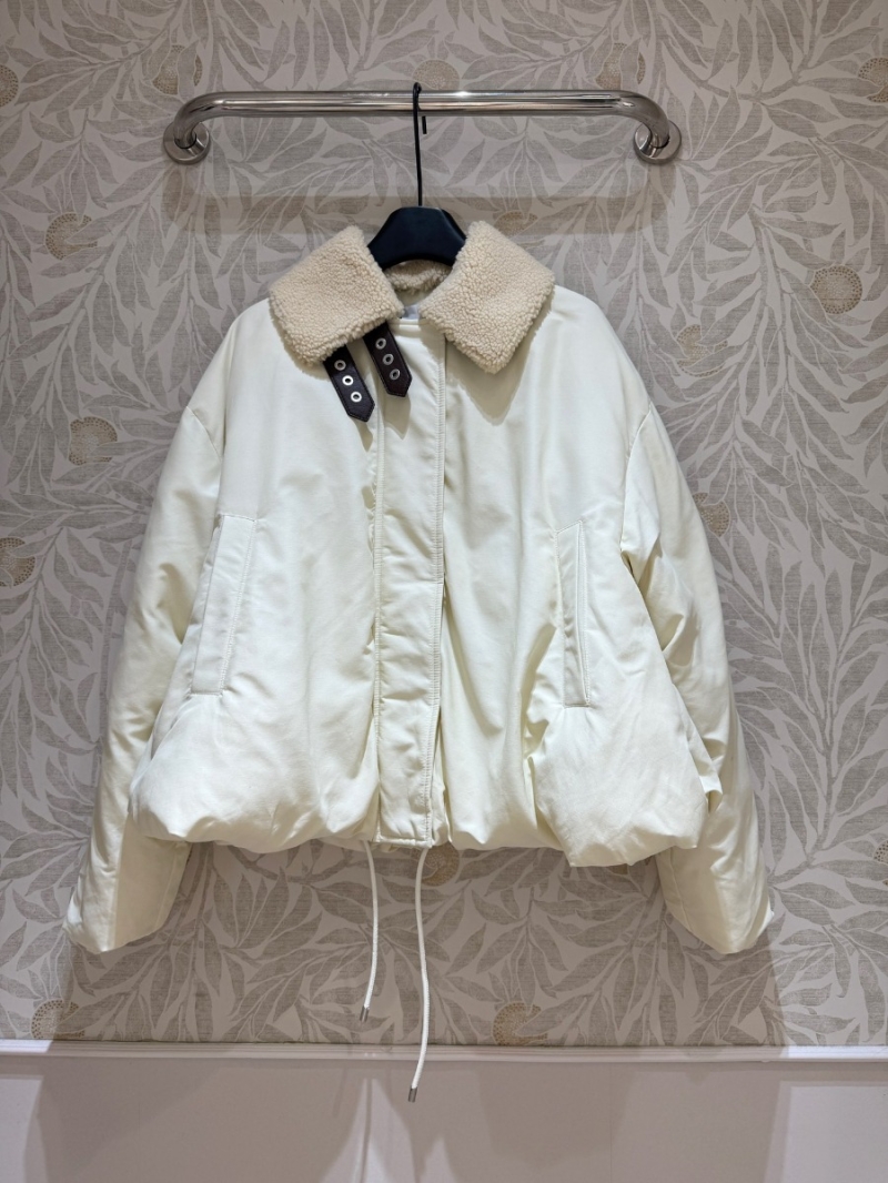 Loewe Contemporary Wool-Cotton Collar Oversized Jacket - White