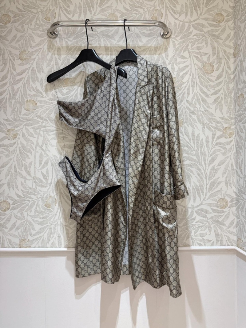 Gucci Monogram One-Piece Swimsuit with Signature Hardware