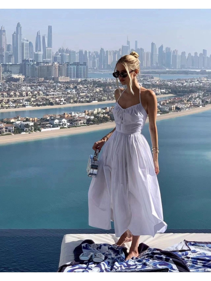 Dolce & Gabbana D&G Ethereal Halter Dress in White