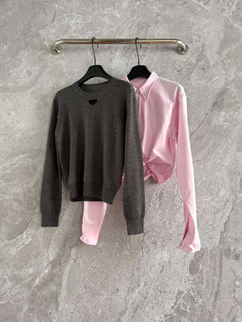 Prada Timeless Elegant Cutout Sweater Charcoal