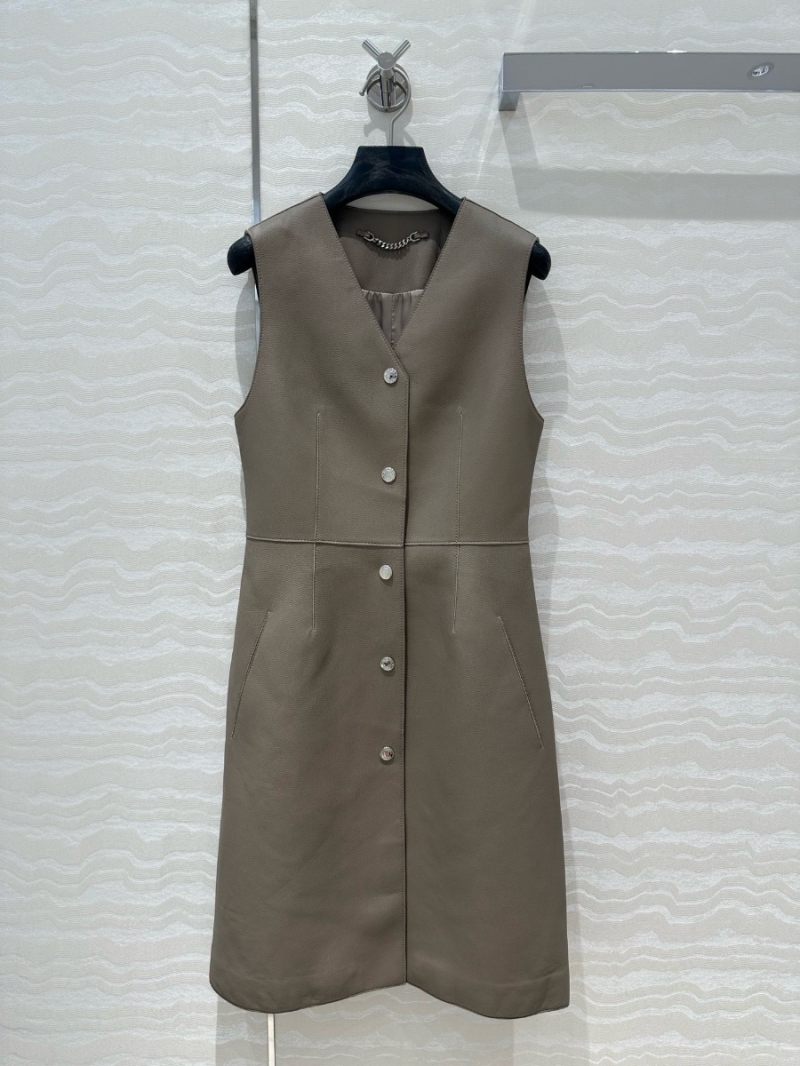 Hermes 24P Limited Edition Grain Lambskin Vest Dress 