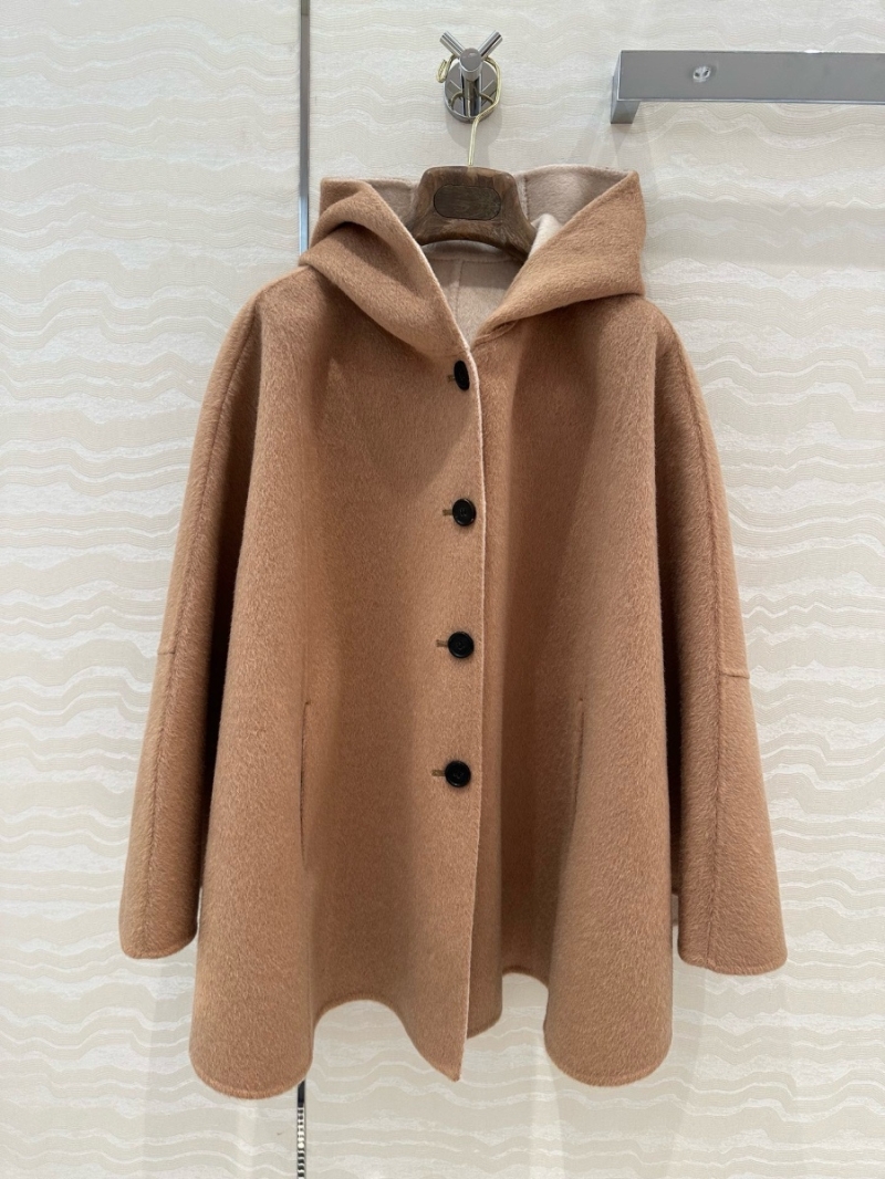 Loro Piana Luxurious Double-Faced Cashmere Wool Hooded Cape Camel