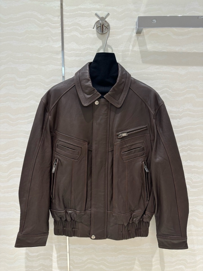 YSL Limited Edition Saint Laurent Oversized Leather Jacket Burgundy