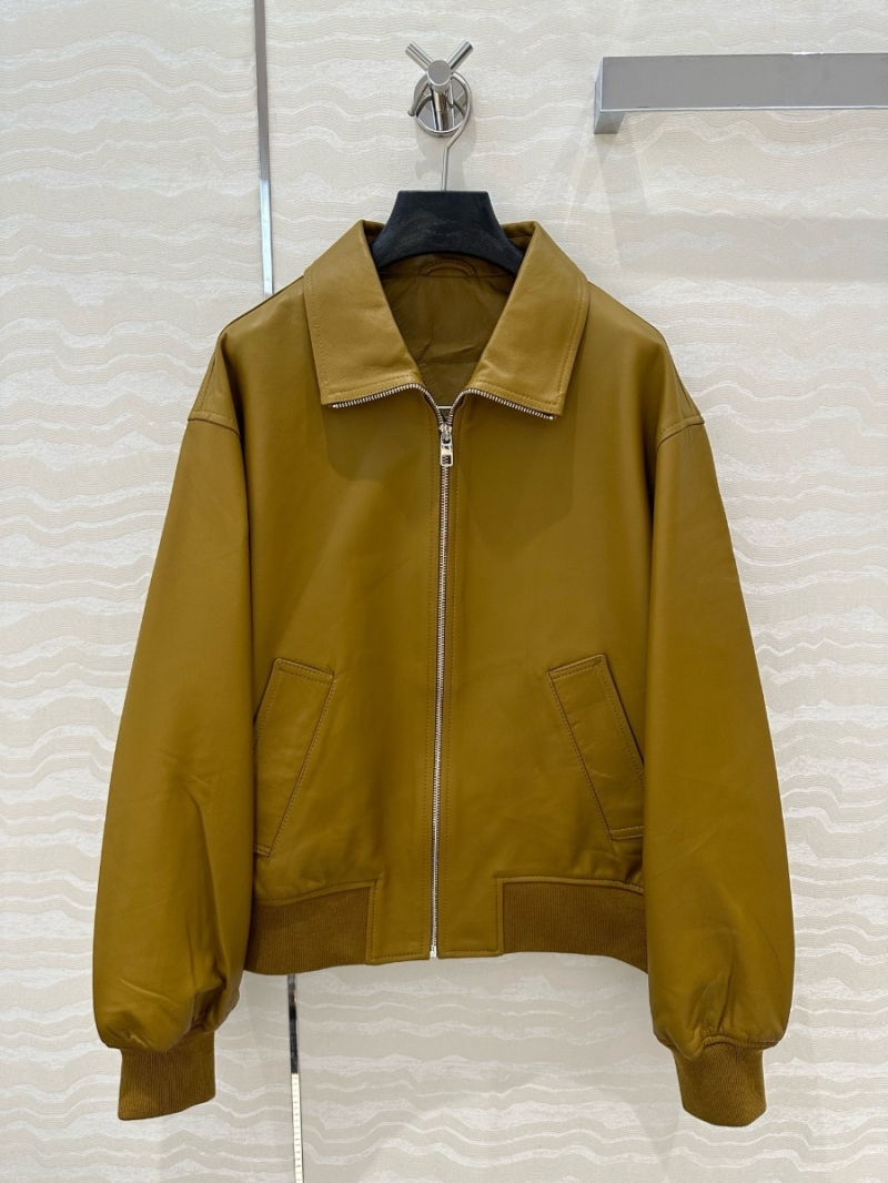 Bottega Veneta BV Acorn Brown Lambskin Leather Jacket