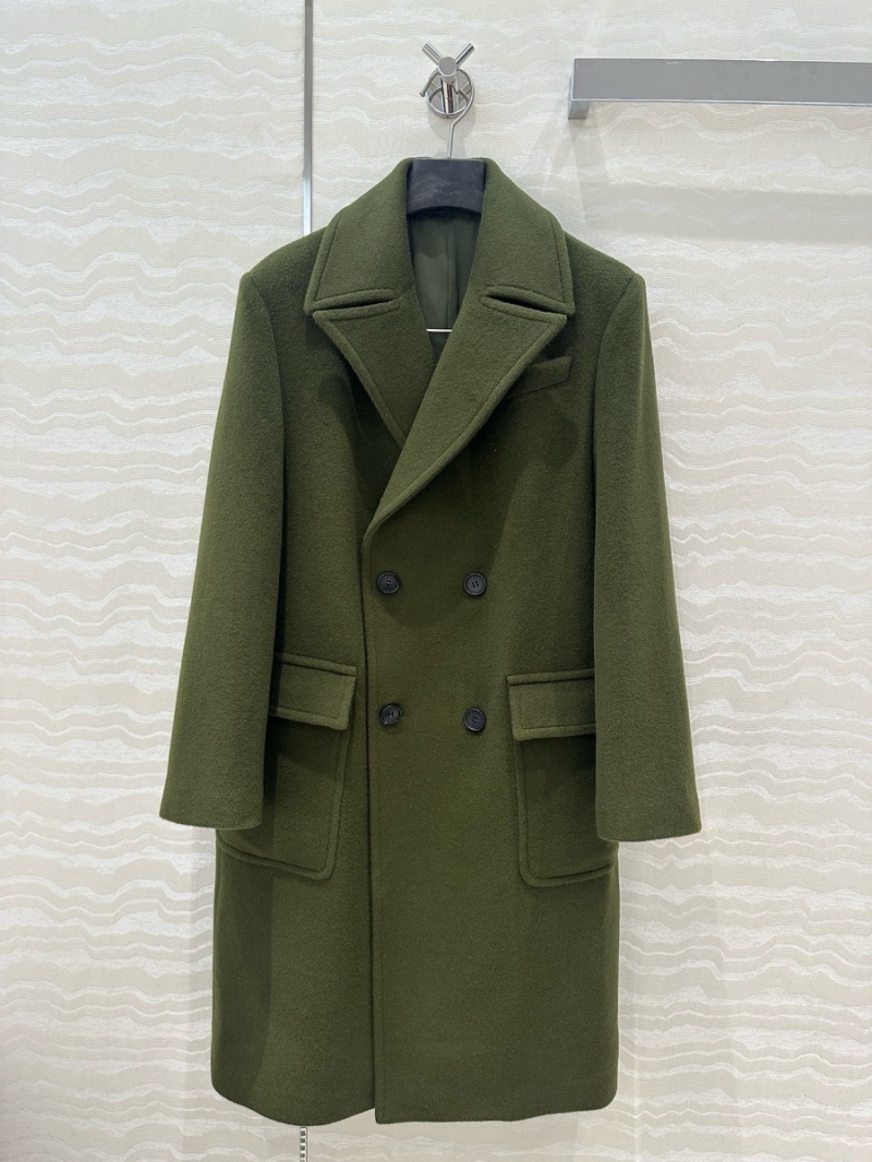 Bottega Veneta Double-Breasted Wool Cashmere Coat Khaki