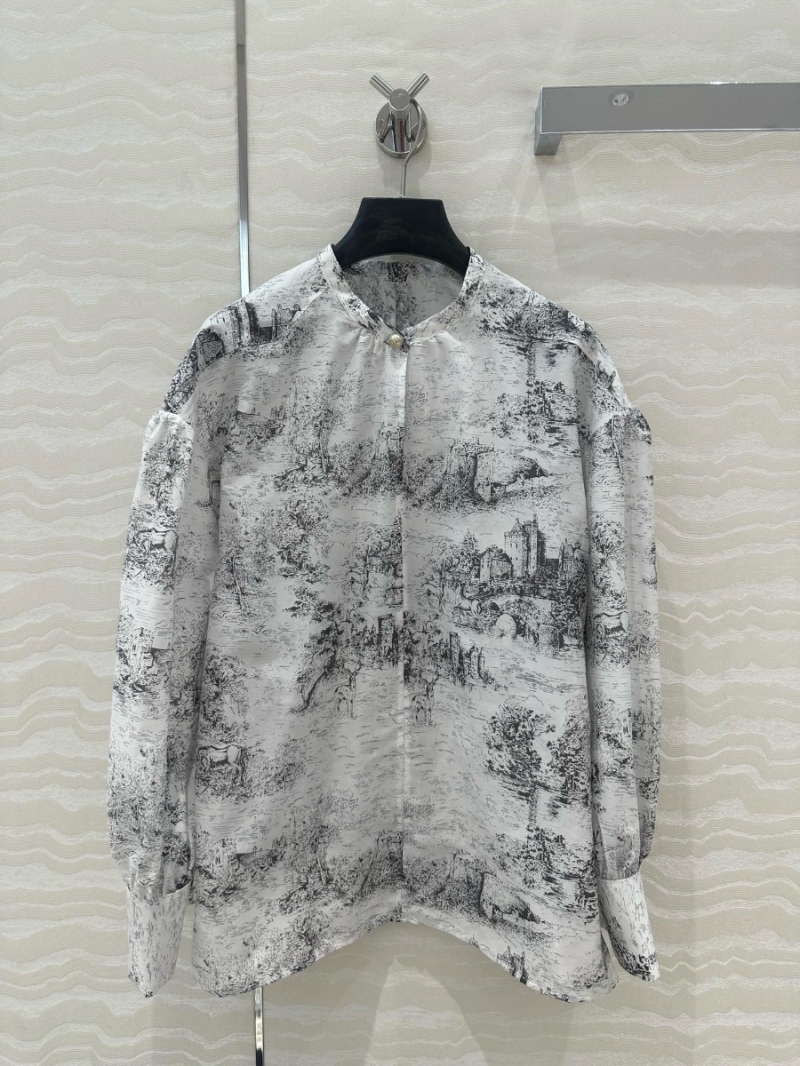 Dior Miss Dior 25 Early Spring Castle & Jungle Animal Print Silk-Cotton Shirt