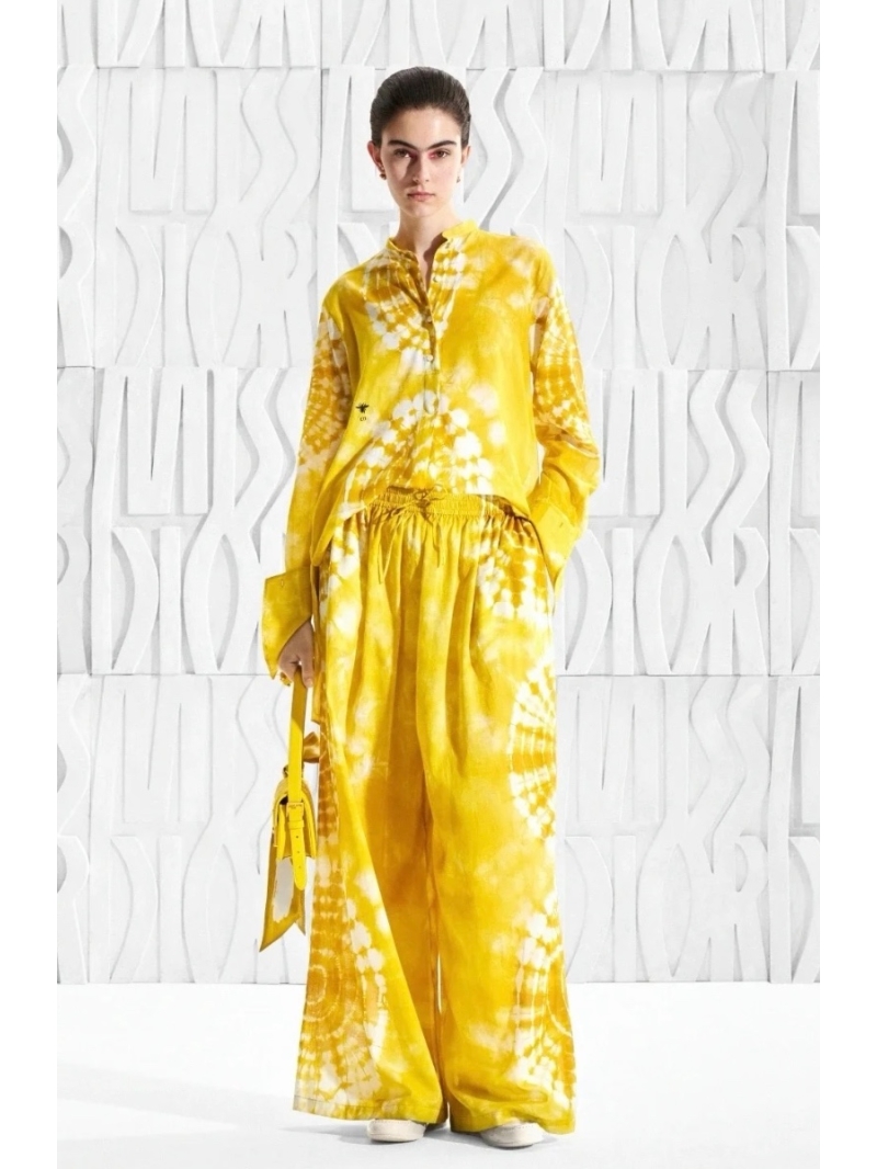 Dior Dopamine Tie-Dye Resort Set Yellow – Effortless Elegance