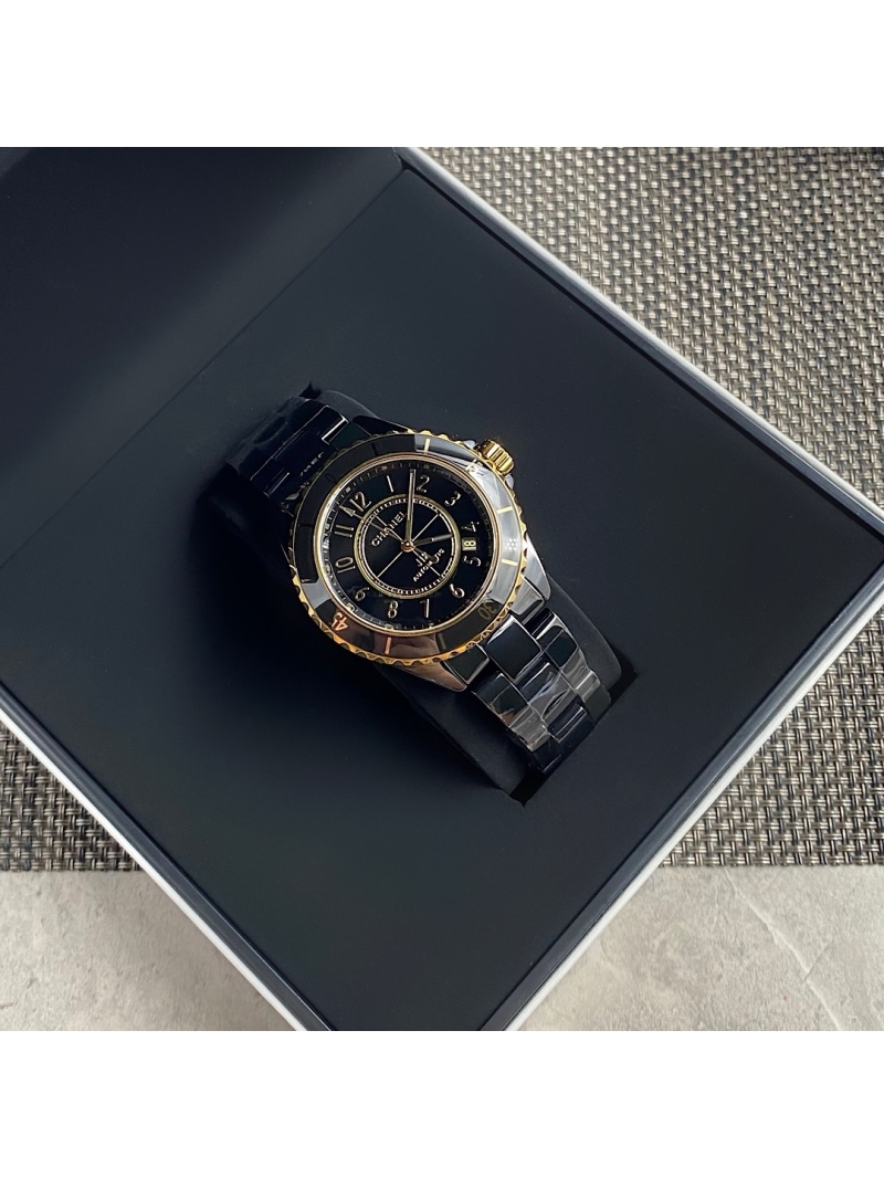 CHANEL J12 Watch Calibre 12.1, 38 mm in Black and Yellow Gold