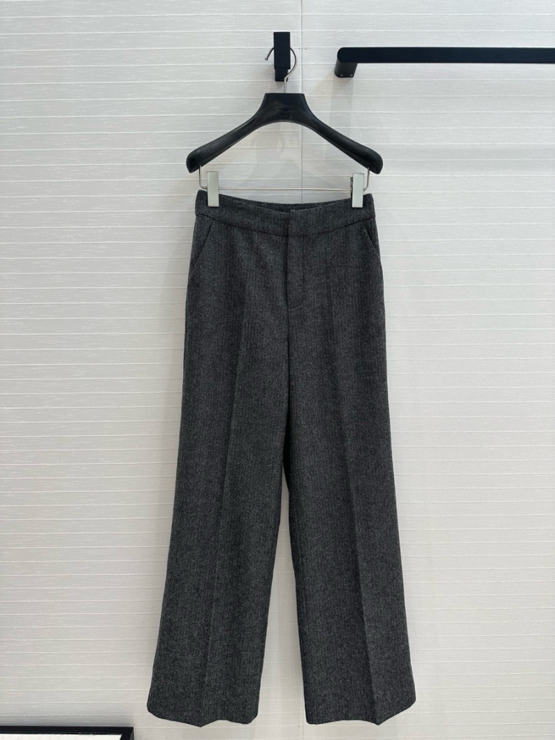 Max Mara Fall 2024 Gray Herringbone Trousers