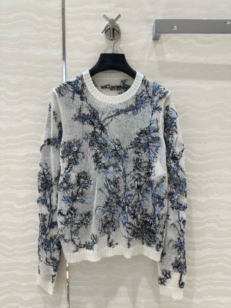 Dior Miss Dior Mohair-Silk Wool Embroidered Knit Sweater