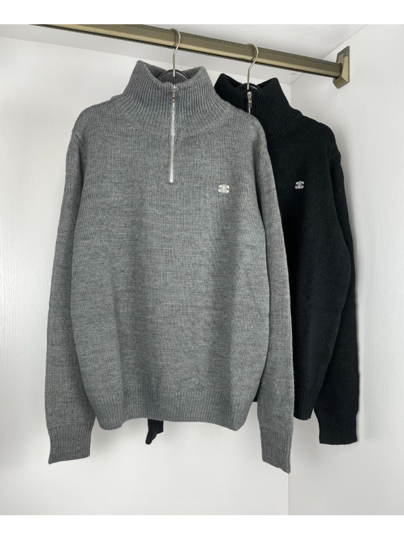 Celine Triomphe Embroidery Luxurious Wool Blend Sweater 