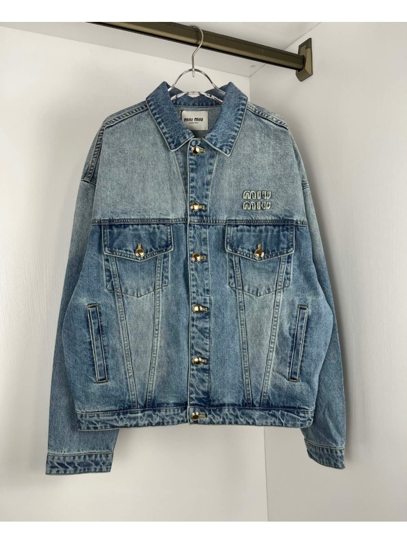 Miu Miu Unisex Small Logo Denim Jacket