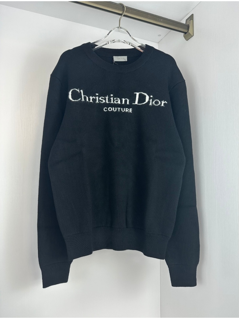 Dior 2024 Mohair Lettered Knit Sweater - Black
