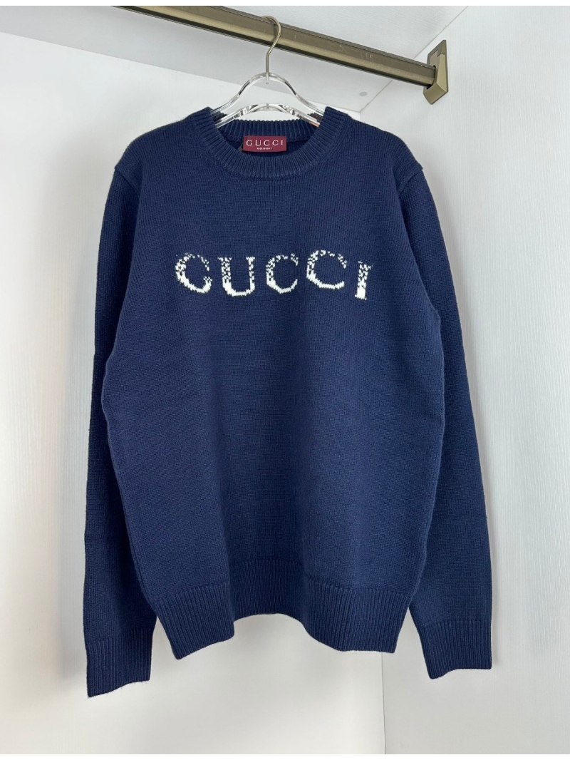 Gucci 2024 Collection Elegant Wool Sweater in Deep Blue