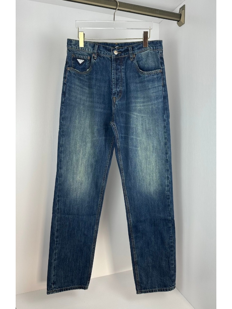 Prada 2024 Him Collection Denim Jeans with Triangle Logo