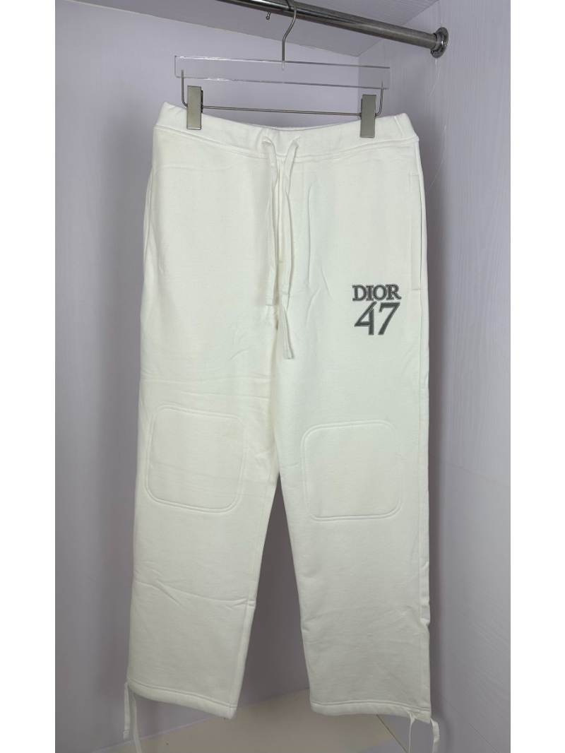 Dior 2025 Elegant Embroidered Pants Cream