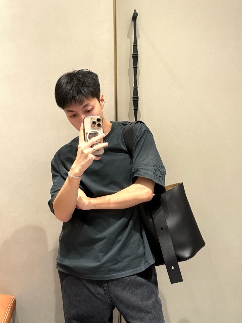 Loewe 2025 Artisanal Embroidered T-Shirt Gray