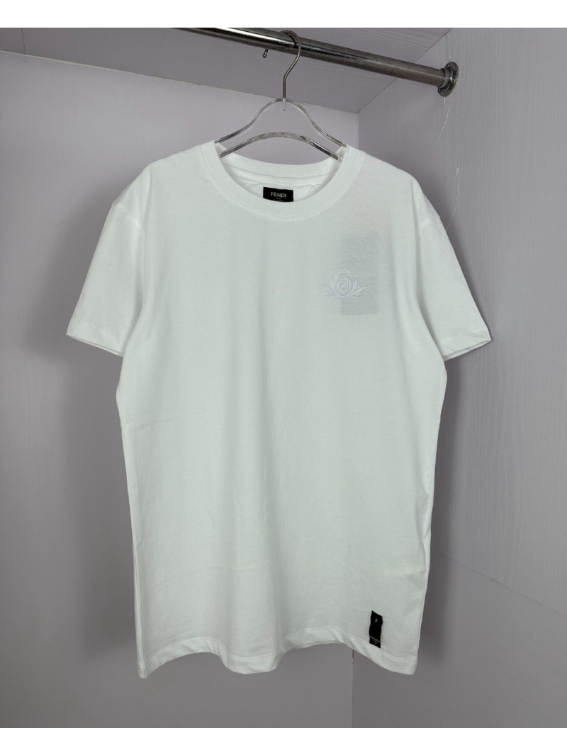 FENDI Club Crest Embroidered Luxury T-Shirt – White