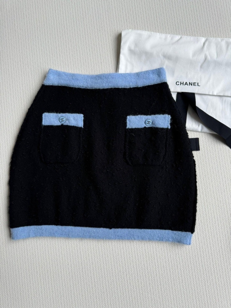 Chanel Fall/Winter 2024 Pocket Knit Wool A-Line Skirt