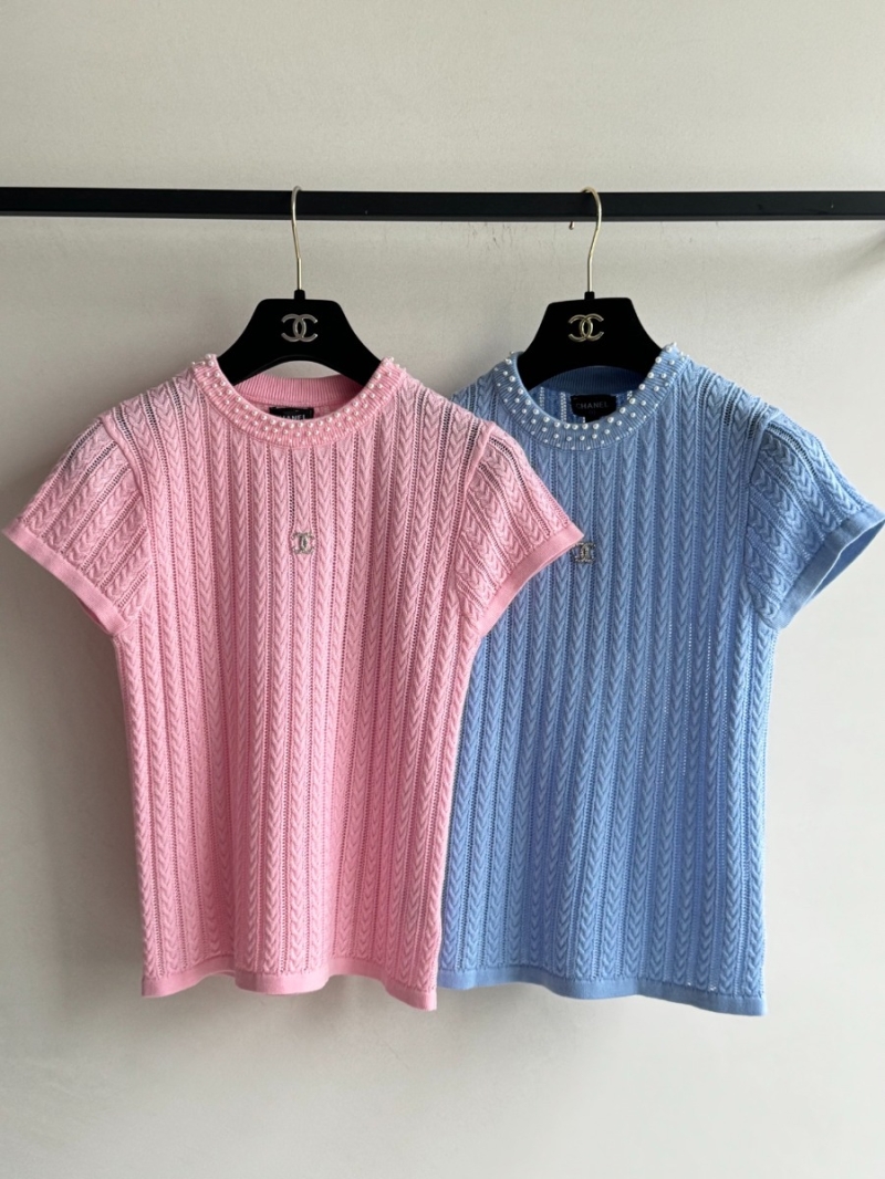 Chanel Exclusive Knitted Short Sleeve Cashmere Top - Limited Edition