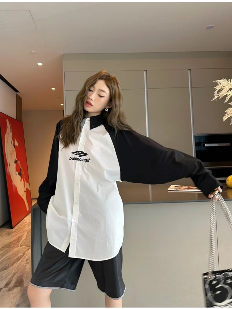 Balenciaga Black and White Oversized Shirt - Monochrome