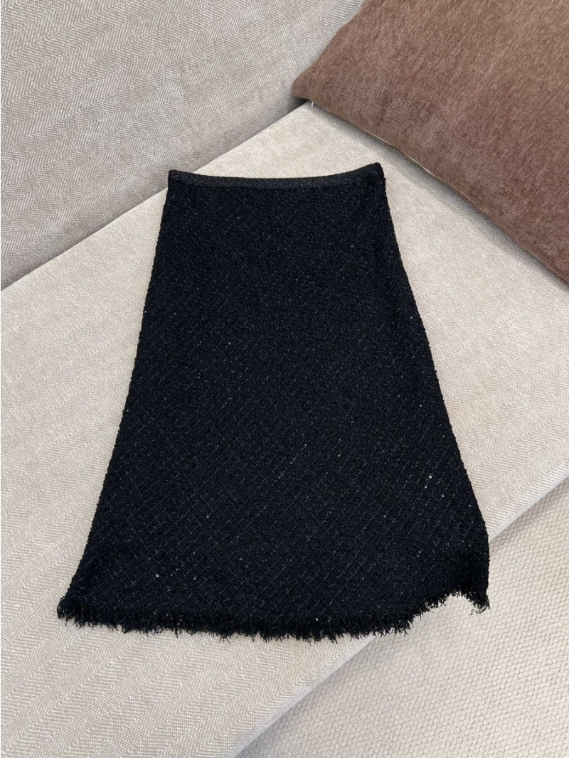 Miu Miu 24 Early Spring Collection Embellished Sequin Single-Breasted Tweed Skirt