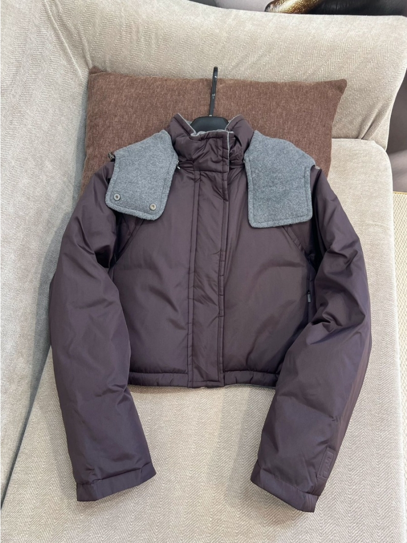 Fendi 24FW Classic Reversible Down Jacket in Brown-Purple