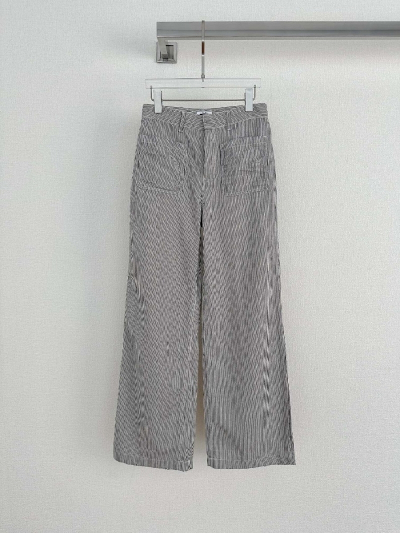 Dior Double-Pocket Vertical Striped Trousers – Timeless Striped Design