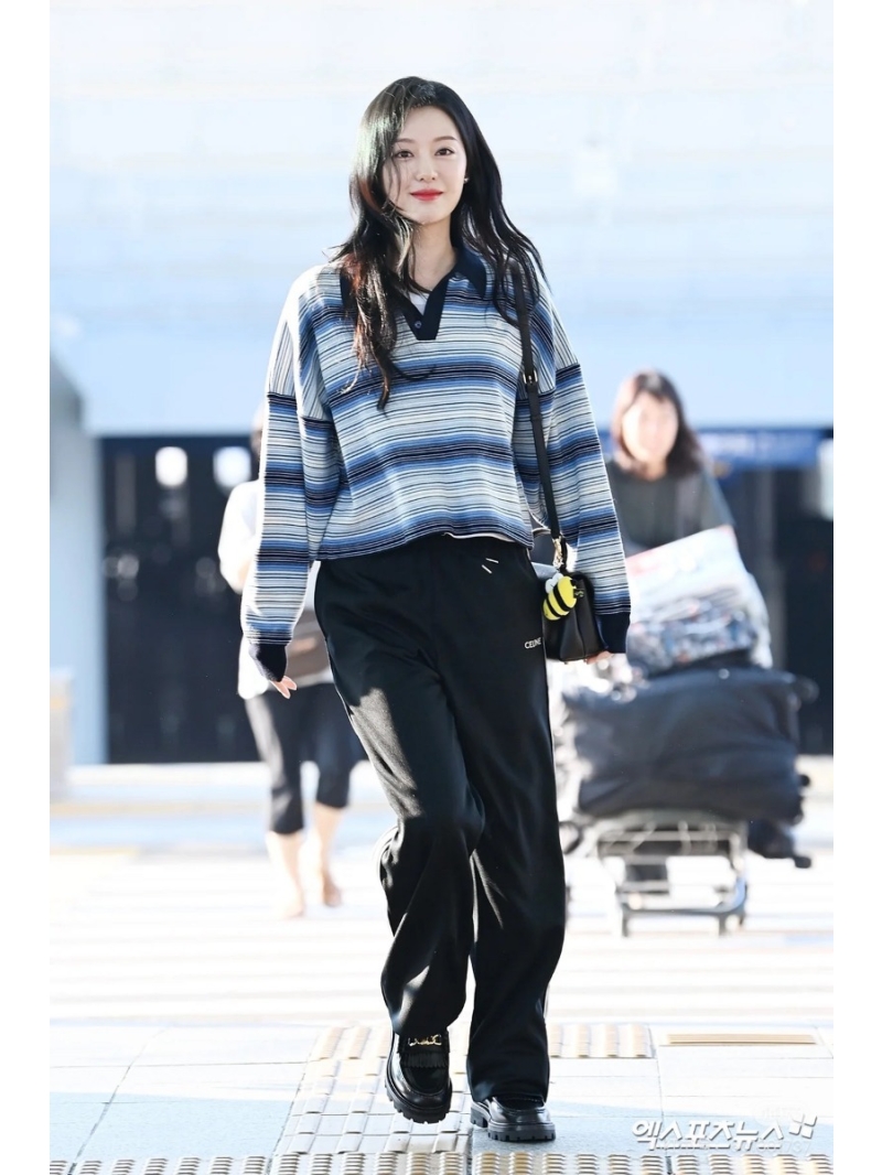 Celine Striped Wool Polo Sweater
