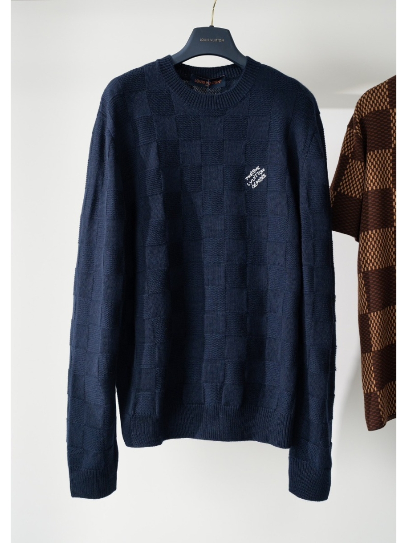 Louis Vuitton Damier Check Crewneck Wool Knit Sweater